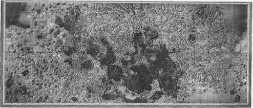 Первая полная карта Луны, составленная в 1966 г. с использованием фотографий, полученных с автоматических станций «Луна-3» и «Зонд-3»