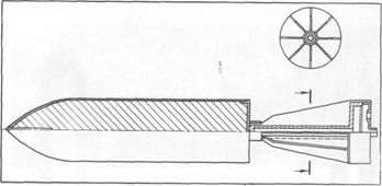 Схема снаряда-ракеты И. П. Граве