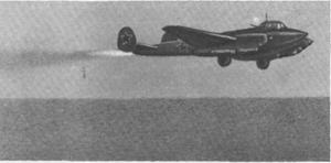 Самолет Пе-2Р с работающим ракетным двигателем РД-1 (1943 г.). Всего на Пе-2Р было выполнено в 1943—1945 гг. 169 огневых пусков РД-1 и РД-1ХЗ