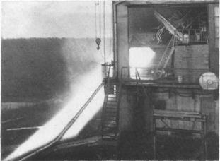 Испытание двигателя  РД-100    ракеты Р-1  на стенде (1948 г.)